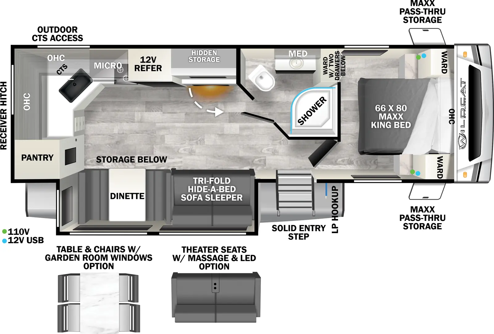 Wildcat Travel Trailers 267MEX - ONE Floorplan